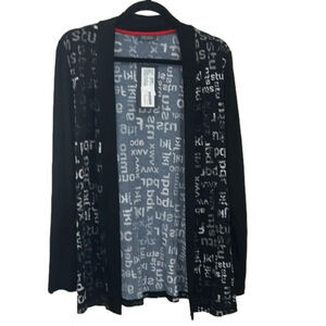 NWT DOLCEZZA “Play with letters” open cardigan simply Art.